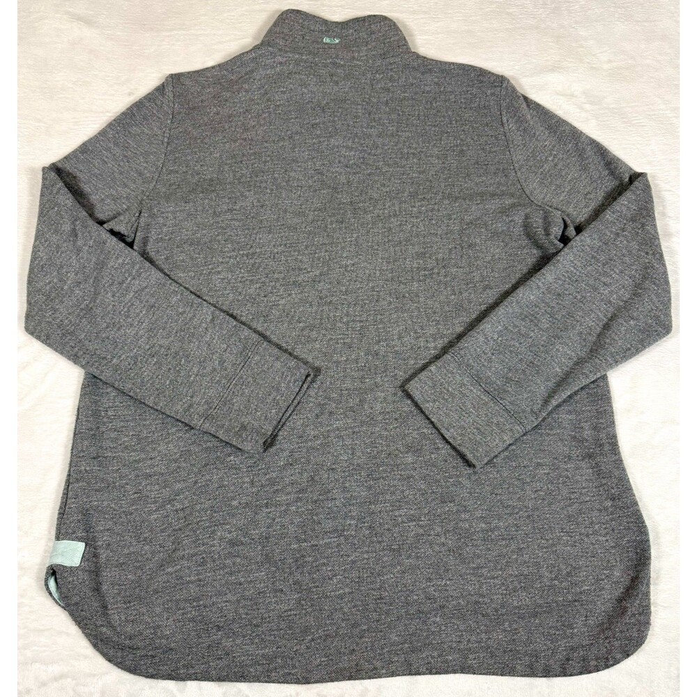 Vineyard Vines Womens L 1/4 Zip Pullover Oversized Gray Pouch Pocket Sweatshirt - Picture 2 of 5